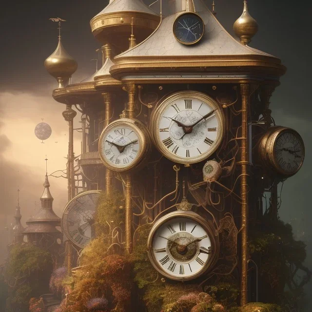 a gorgeous, stunning, ornate clock made of biosphere, 8k resolution, high-quality, fine-detail, photorealistic, intricate, digital art, detailed matte, volumetric lighting, illustration, 3D octane render, brian froud, howard lyon, George Grie, Ben Goossens