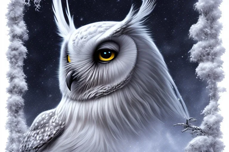 snow winged OWL CARDNAL