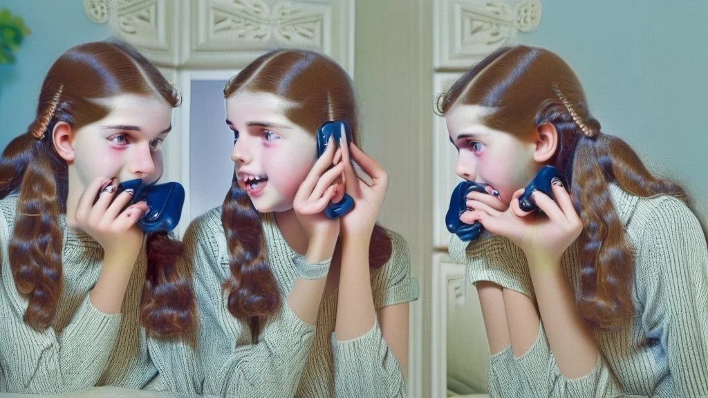 woman's twin sister talking to her on the phone