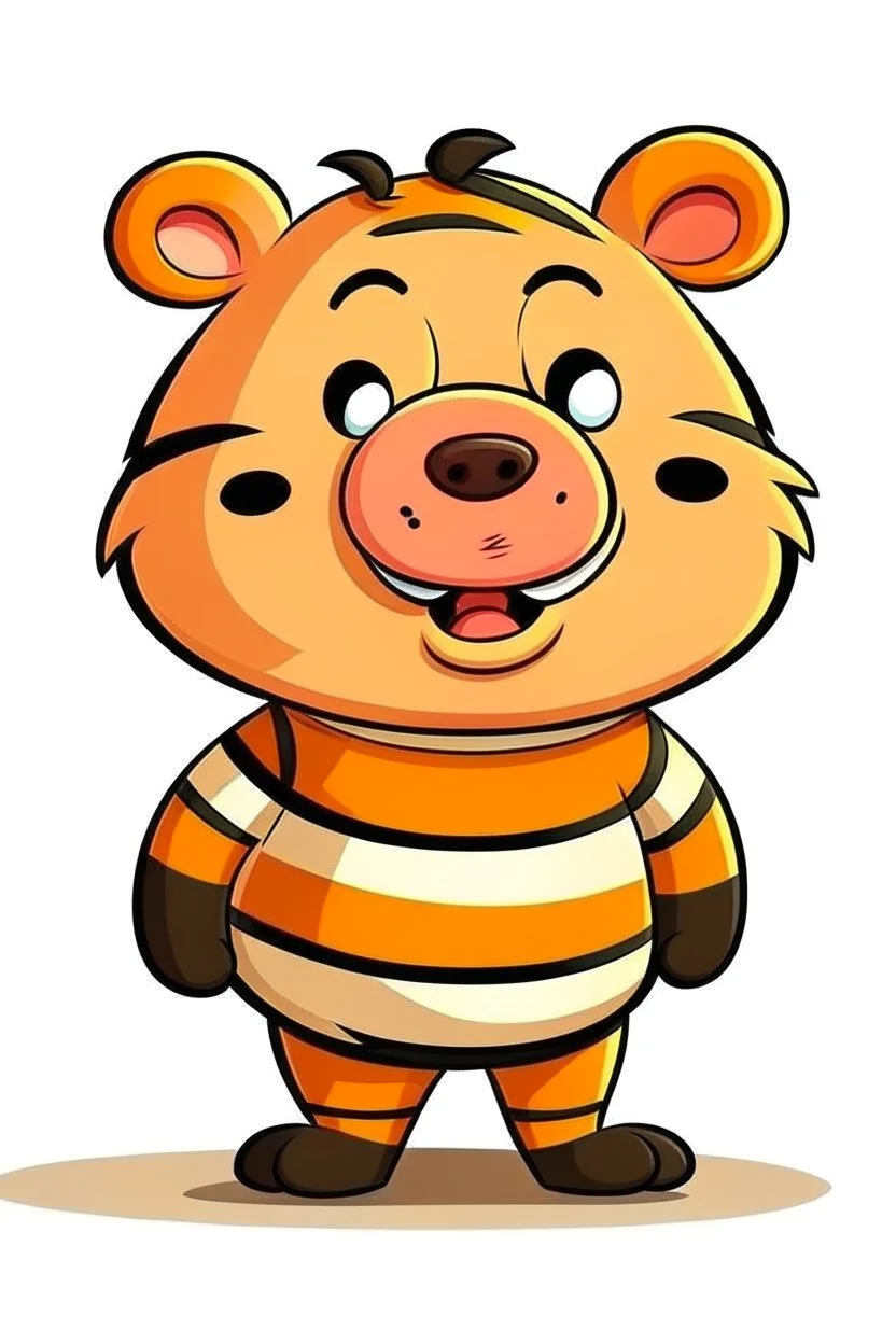 a cartoon pig in a tiger costume