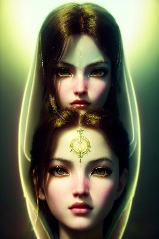 Angelic character, halo, luminous, war paint on face, waist up portrait, intricate, oil on canvas, masterpiece, expert, insanely detailed, 4k resolution, retroanime style, cute big circular reflective eyes, cinematic smooth, intricate detail , soft smooth lighting, soft pastel colors, painted Renaissance style