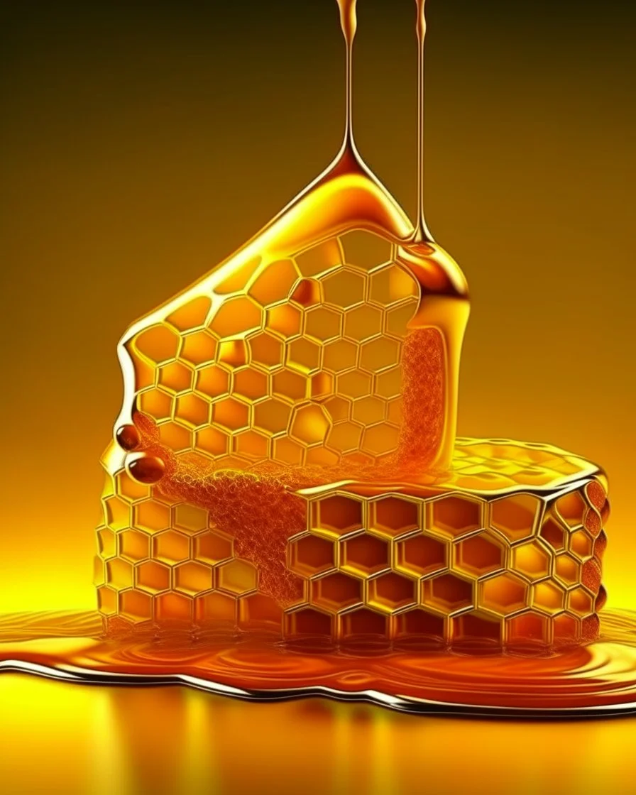 honeycombs and royal jelly 3d background