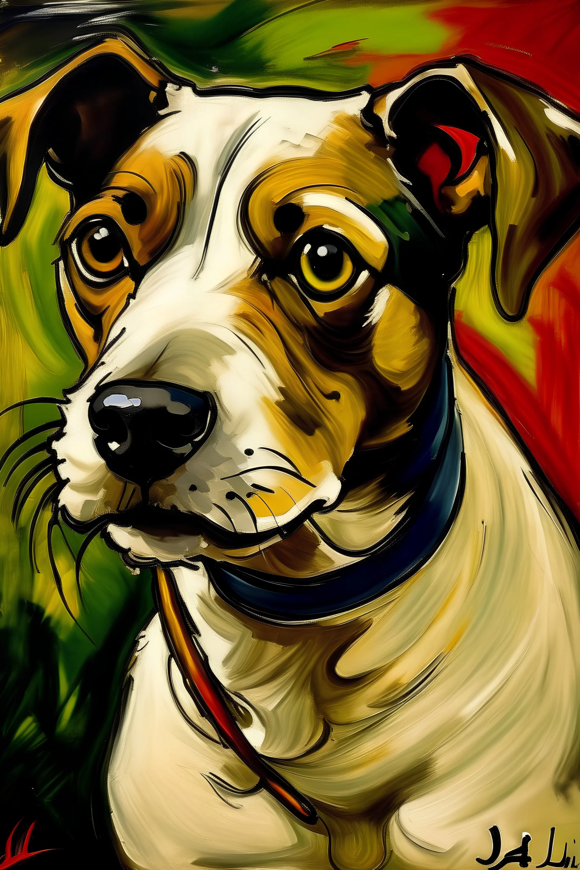 Jack Russell in the style of edvard munch