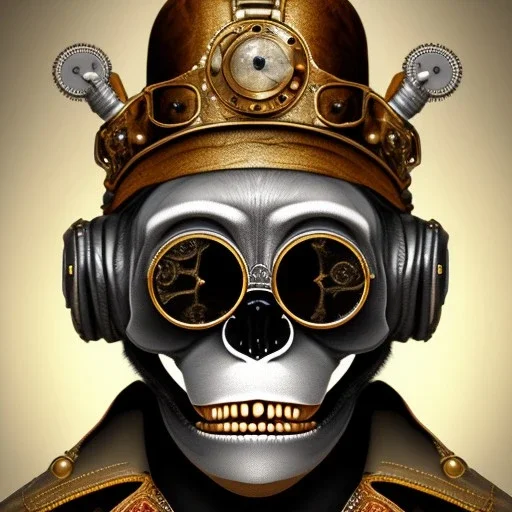 steampunk monkey headskull worrior