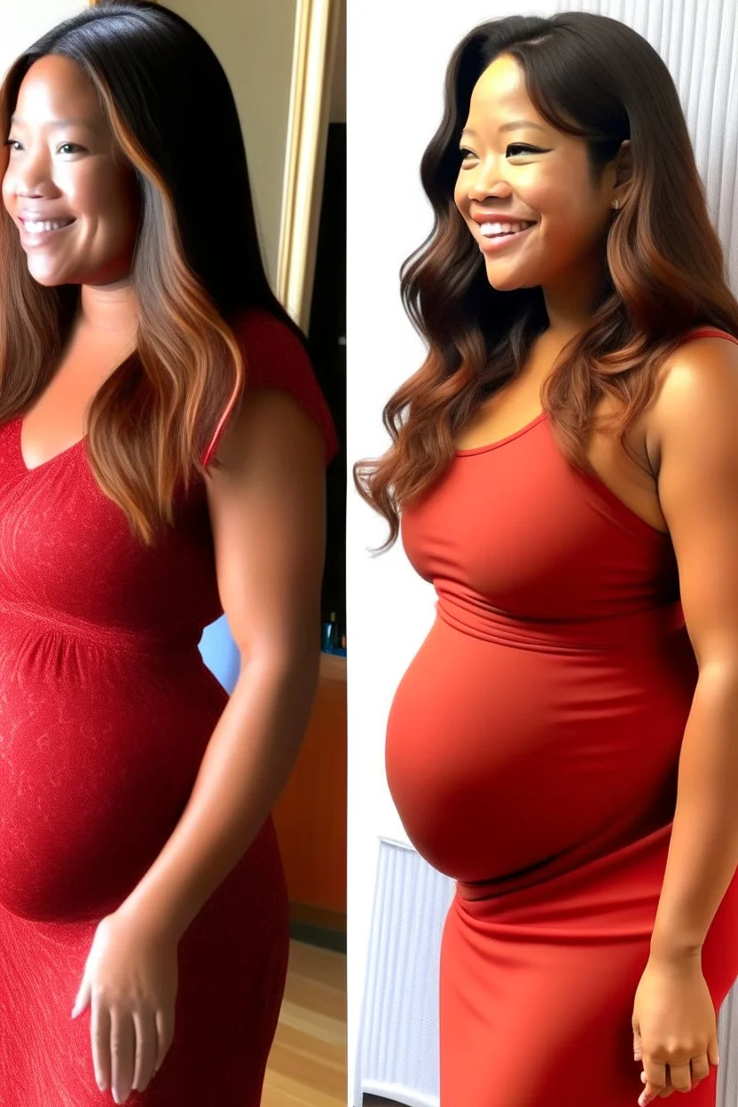 Gina Rodriguez Complete transformation Bathwater metamorphosis Heavily pregnant German teenager Long red hair Maternity gown Comfortable elegance Teenage motherhood Radiant glow Maternal resilience Motherly grace 100% transformed Youthful vitality Maternal beauty Rounded belly Fiery red tresses Maternity attire perfection Motherly aura Waist: 28 inches Hips: 38 inches Bust: 34 inches Transformation completion Bathwater radiance Unexpected beauty