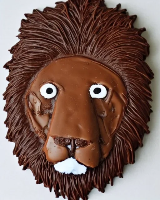 Lion model made of Chocolate biscuits