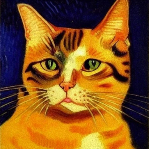 Portrait of a cat by Van Gogh