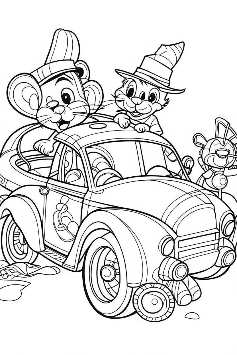 Outline art for coloring page OF 1946 PENNY TOYS, coloring page, white background, Sketch style, only use outline, clean line art, white background, no shadows, no shading, no color, clear