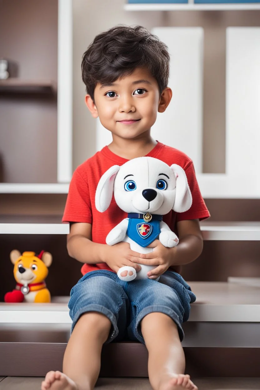 a young boy sitting on a shelf holding a teddy bear, inspired by Ayshia Taşkın, paw patrol, viral photo, medical background, inspired by Farel Dalrymple, press release, 5 years old, bian luan, video, brainwashing, shirt, h 6 4 0, description, uncropped, game maker, baki