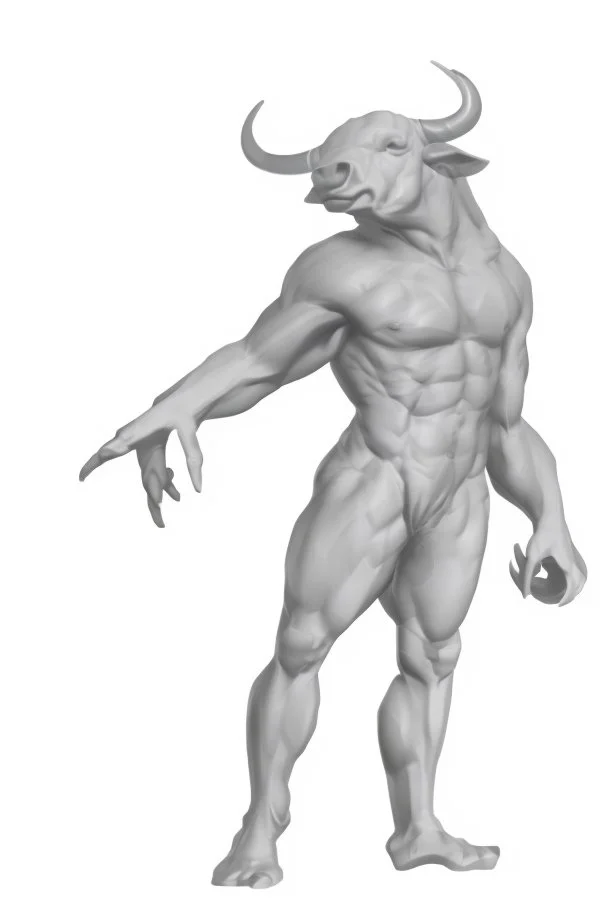 The Minotaur a man with a bull's head