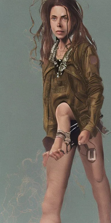 Billie Eilish, legs, photorealistic, 2k