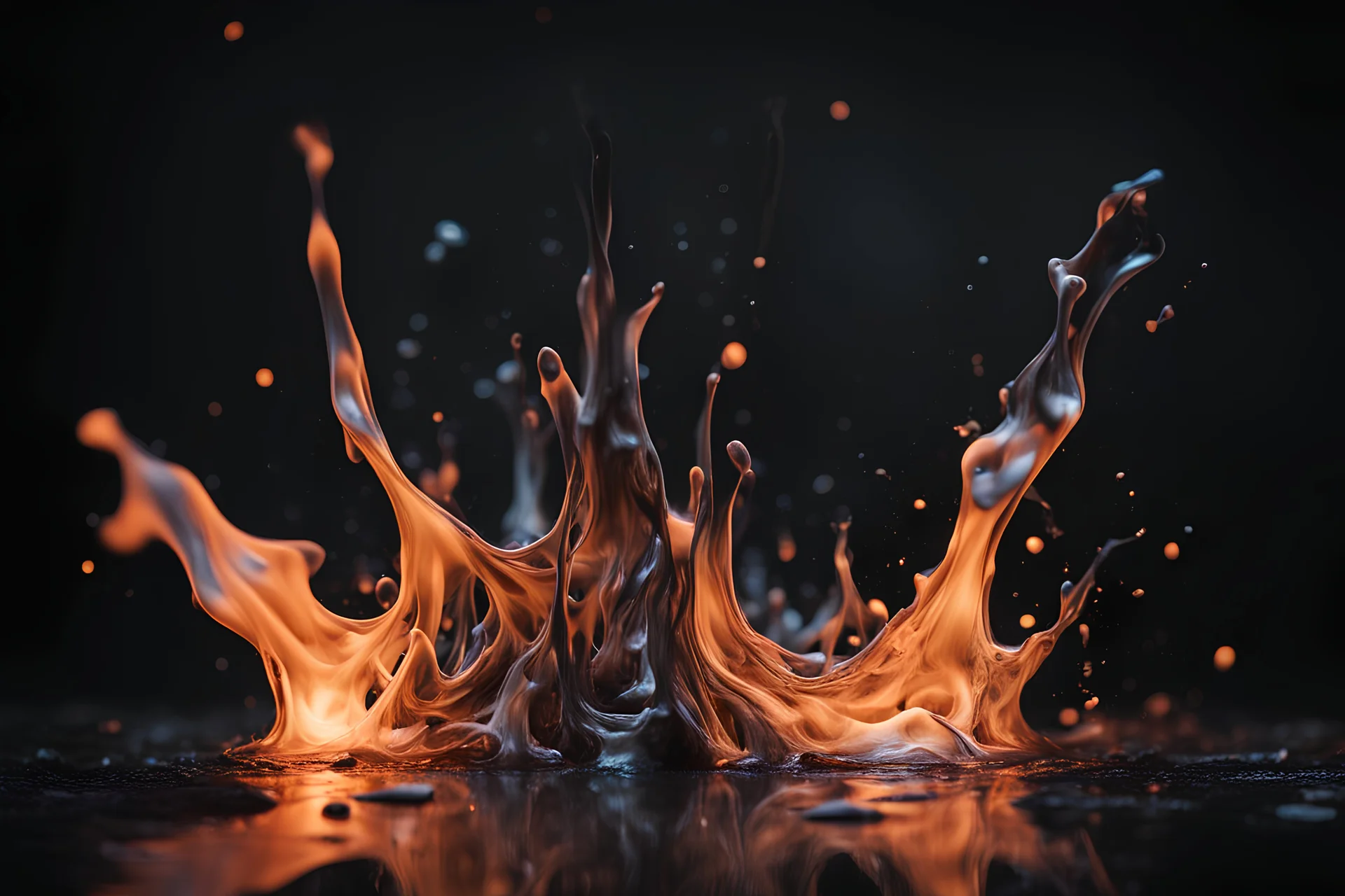 a melted flickering in the dark, high definition, dark - blurry background