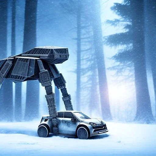 Renault Zoë, At-at, star wars, vehicule, snow, legs, blue