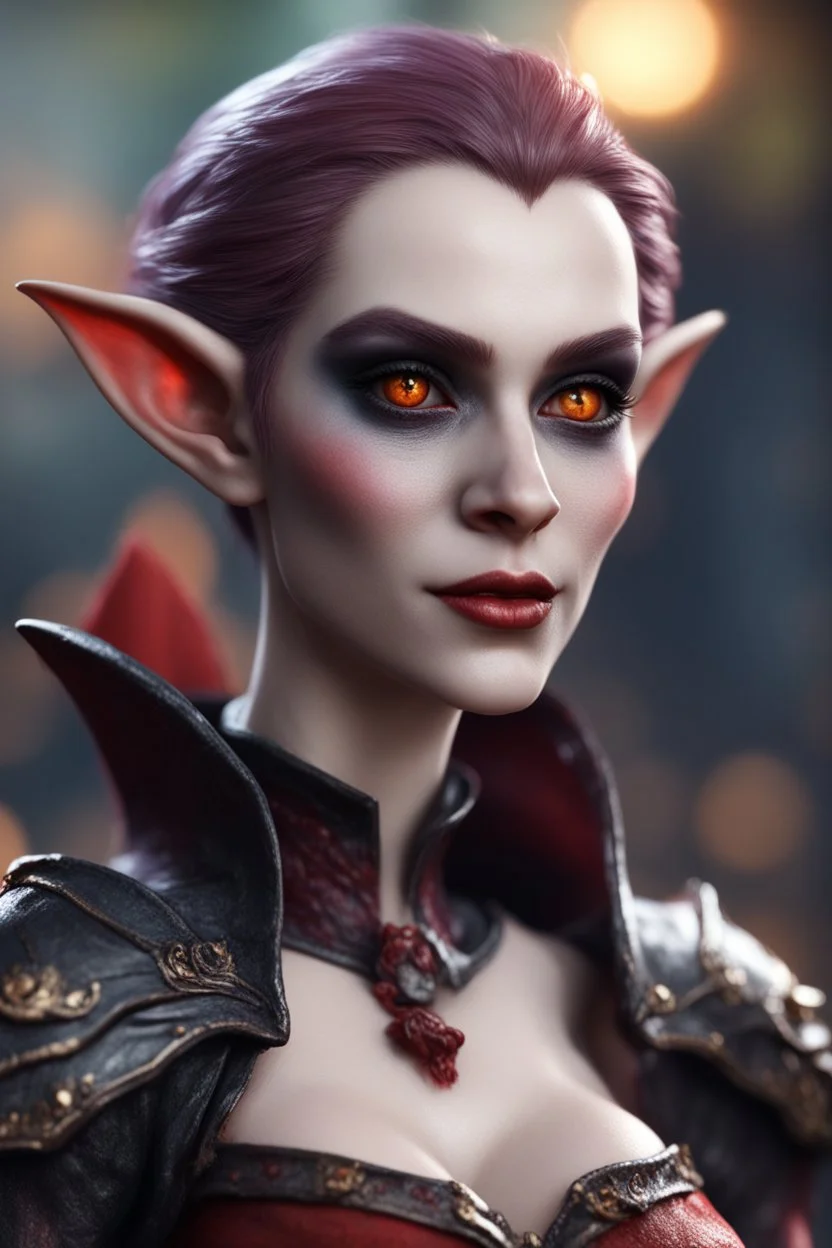 female vampire elf from worms armageddon wearing makeup, bokeh like f/0.8, tilt-shift lens 8k, high detail, smooth render, down-light, unreal engine, prize winning