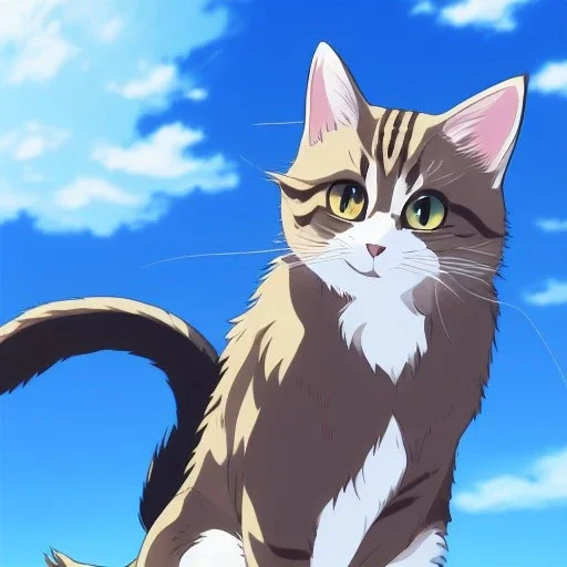 tabby cat animal, anime, ultra-detailed, white background, HD design by makoto shinkai, Granblue Fantasy