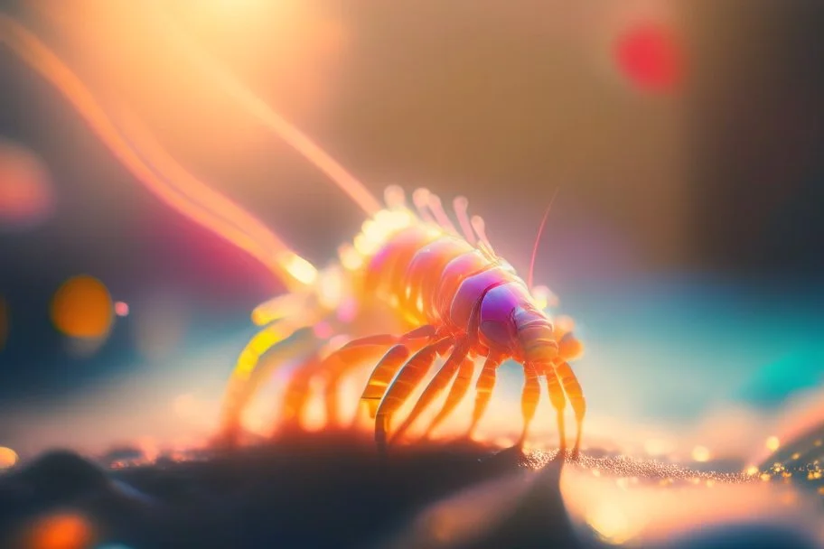 RGB 0-144-149 prawn in sunshine, ethereal, cinematic postprocessing, bokeh, dof