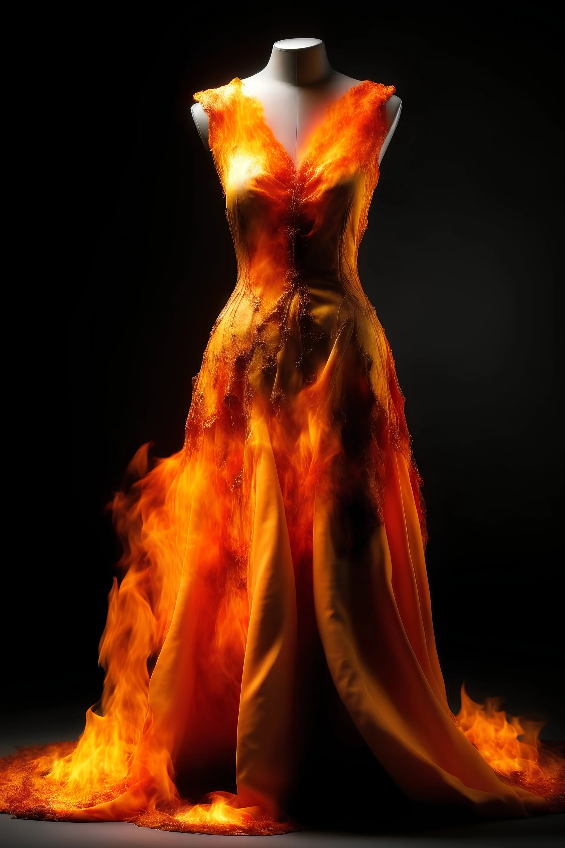Un vestido color fuego degradado