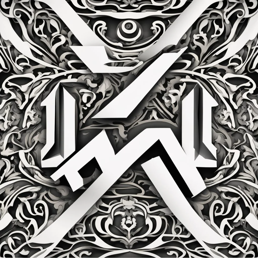 logo with the letter p, graphic, black and white
