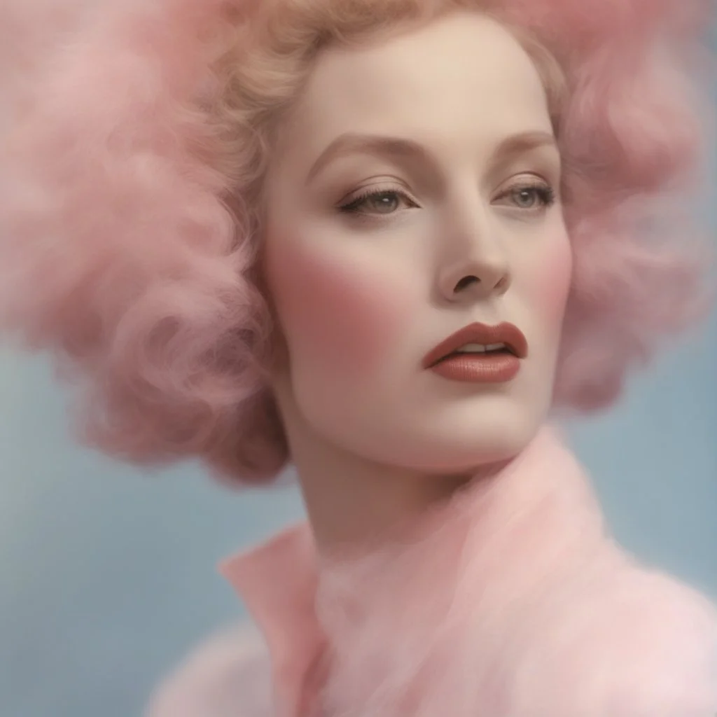 Marlene Dietrich, plastic jacket, pink,autochrome