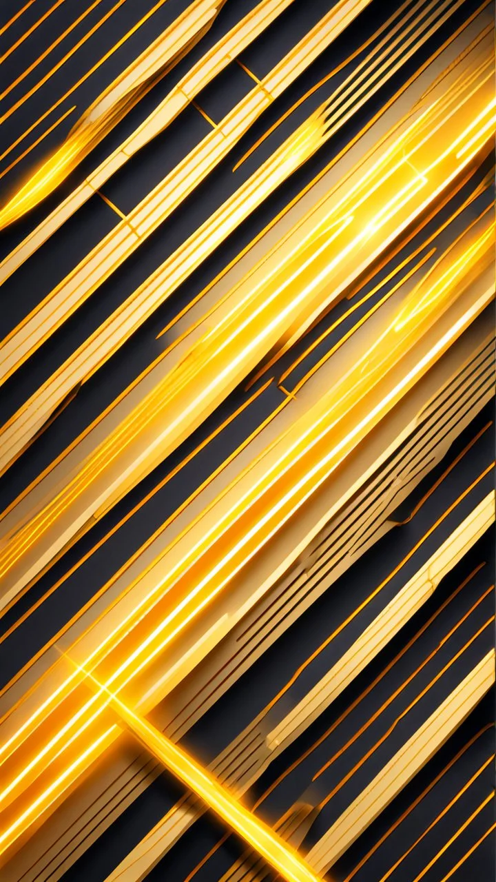 Hyper Realistic Yellow & Beige Intersecting Lines With Glowing Golden Embers.