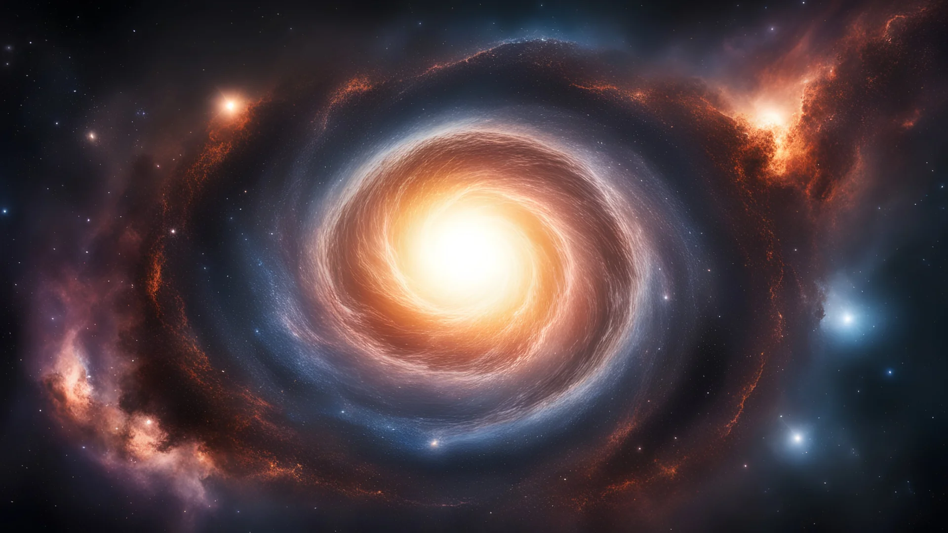 banner of the universe with its many stars and a black hole in the center, with good lighting