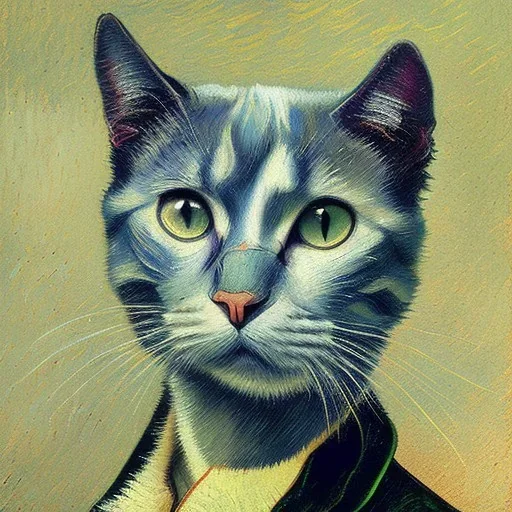 Portrait of a cat by Van Gogh