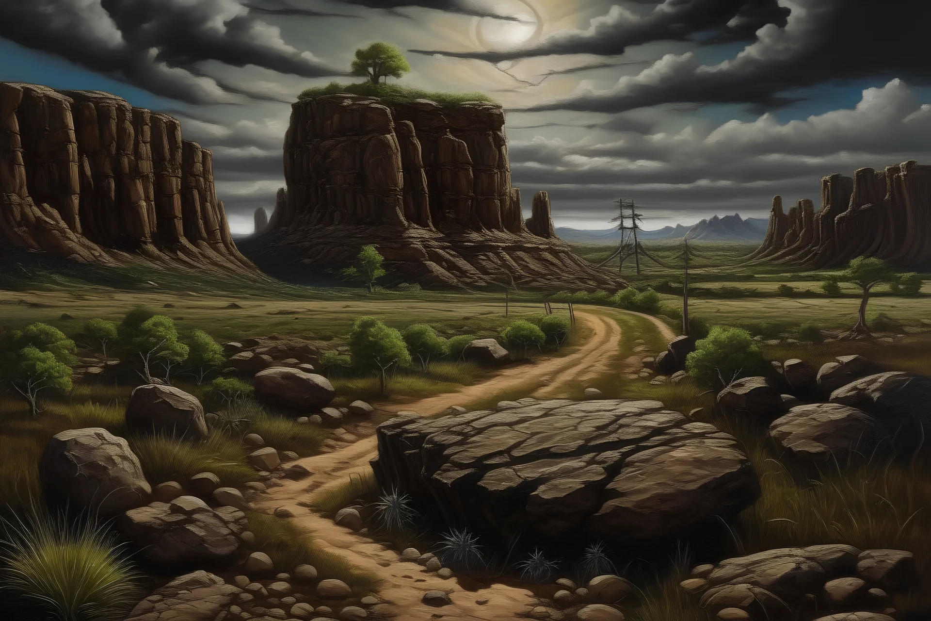 peinture paysage hardrock hippie sombre