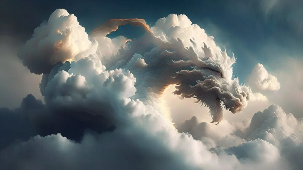 dragon in a big cloud