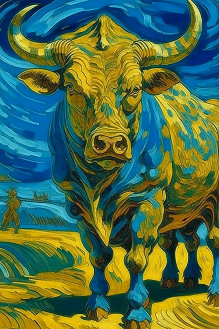 Portrailt of bull by Van Gogh