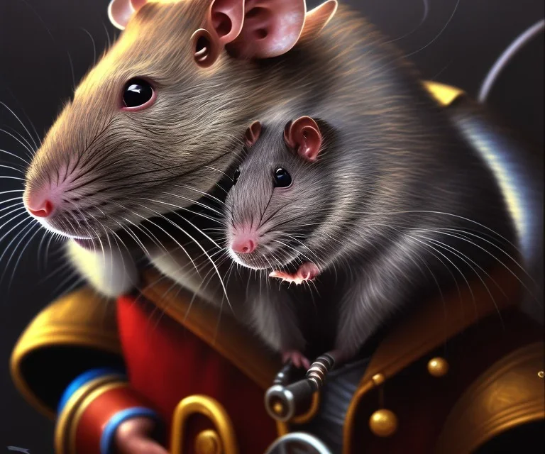 Back lit photo of a rat pirate, detailed, photo realistic, cinematic, by drew struzan