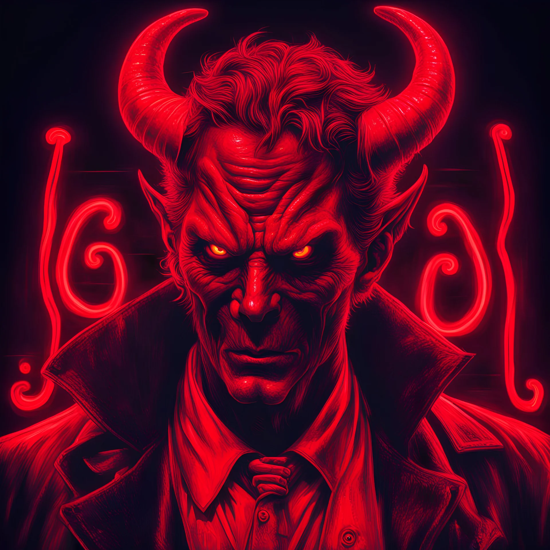 Devil is the Doctor neon red high detail