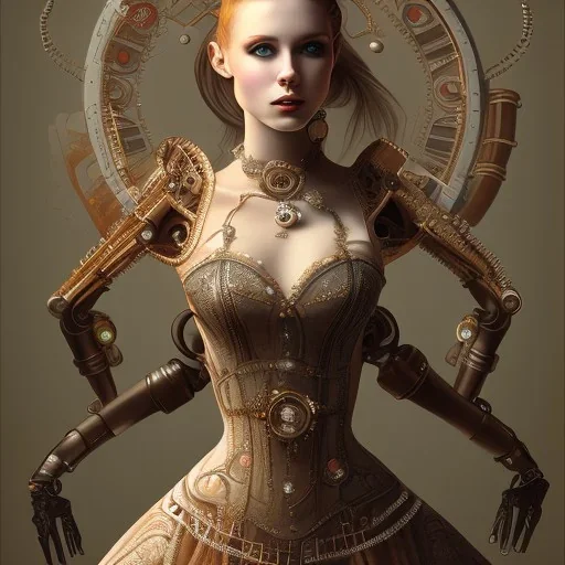 Biomechanical steampunk bailarina