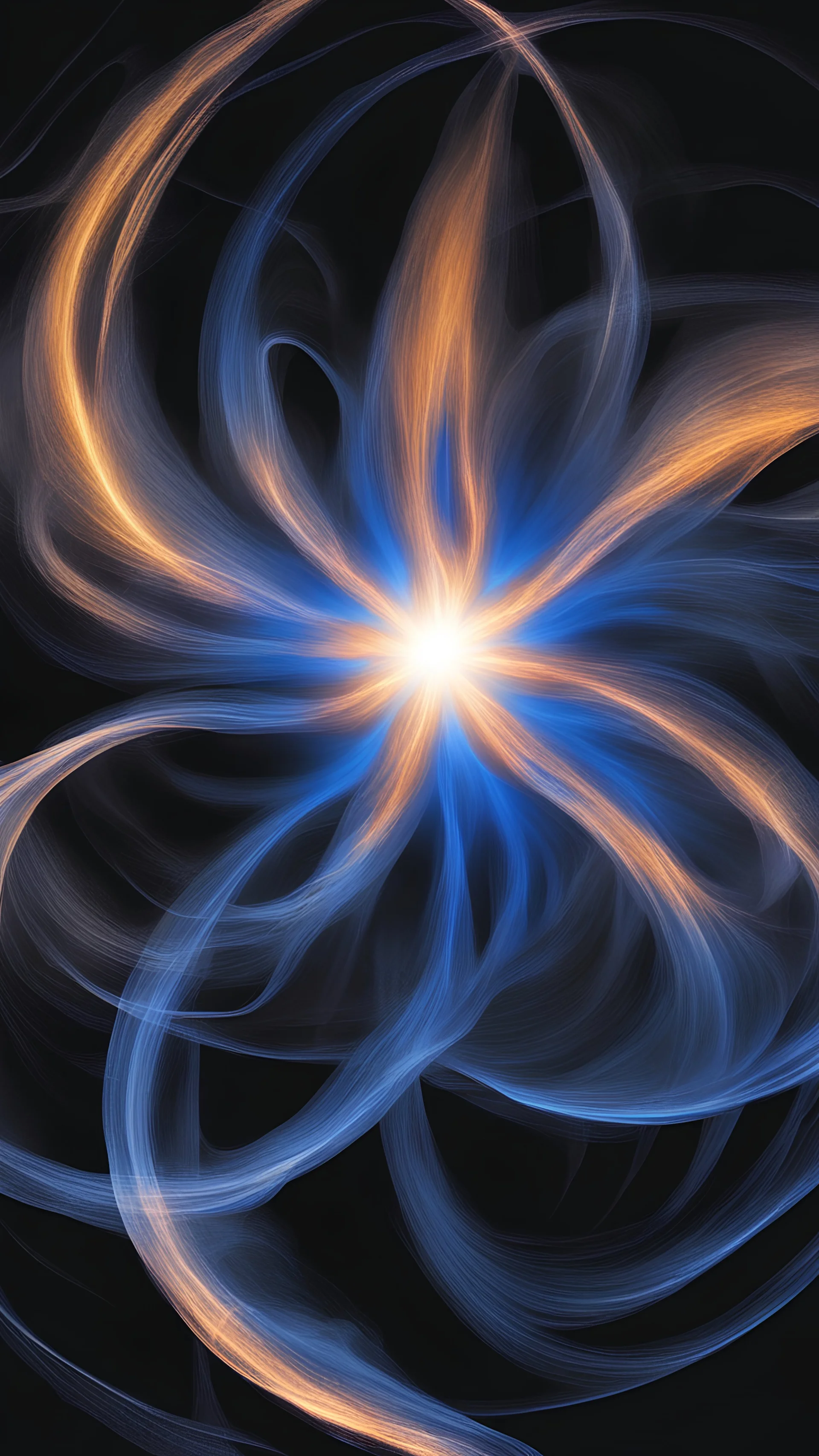abstract picture of a blue flame going around the earth