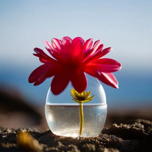 Surreal Waiizii Flower inside a glass sculpture, Art by Joshy Sly,