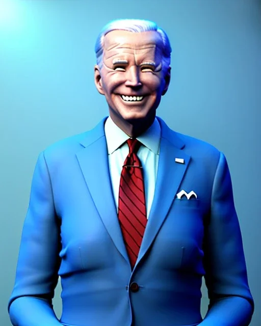 Waist up Portrait, joe Biden as muppet Blue suit retro style, photo studio, city background, unreal engine 5, concept art, art station, god lights, ray tracing, RTX, lumen lighting, ultra detail, volumetric lighting, 3d.