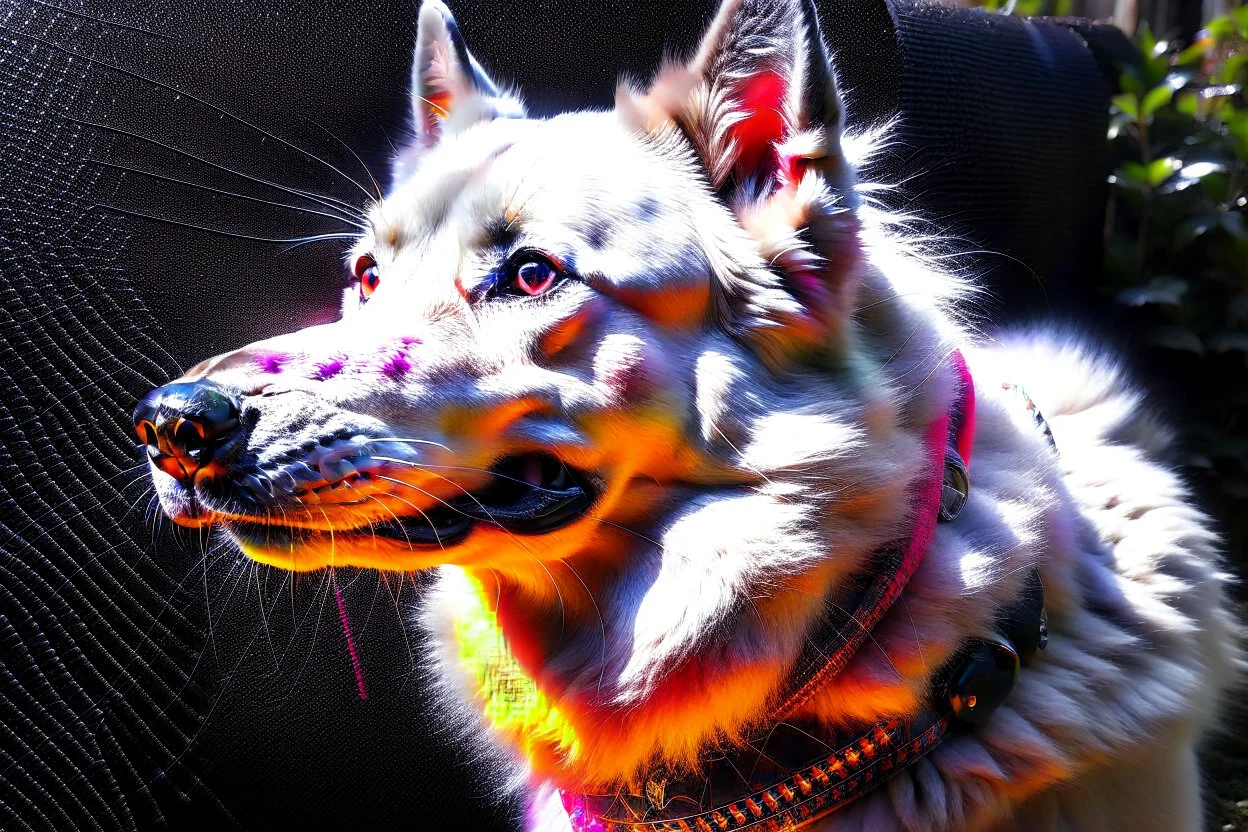 fantasy fire dog cyberpunk