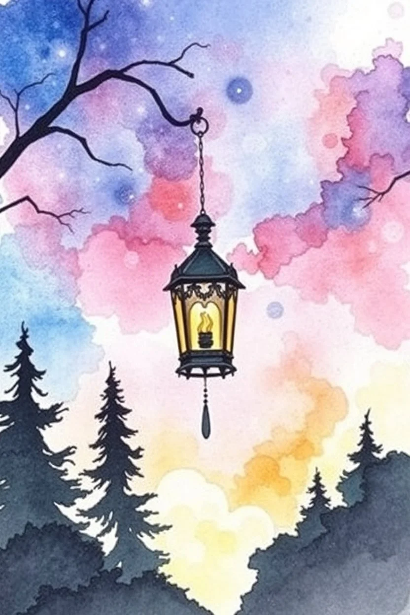 SKETCH WATERCOLOR PASTEL COLOURS - “The Lantern of the Lost Sky”