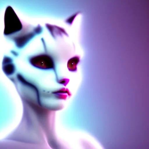 White catwoman trippy background