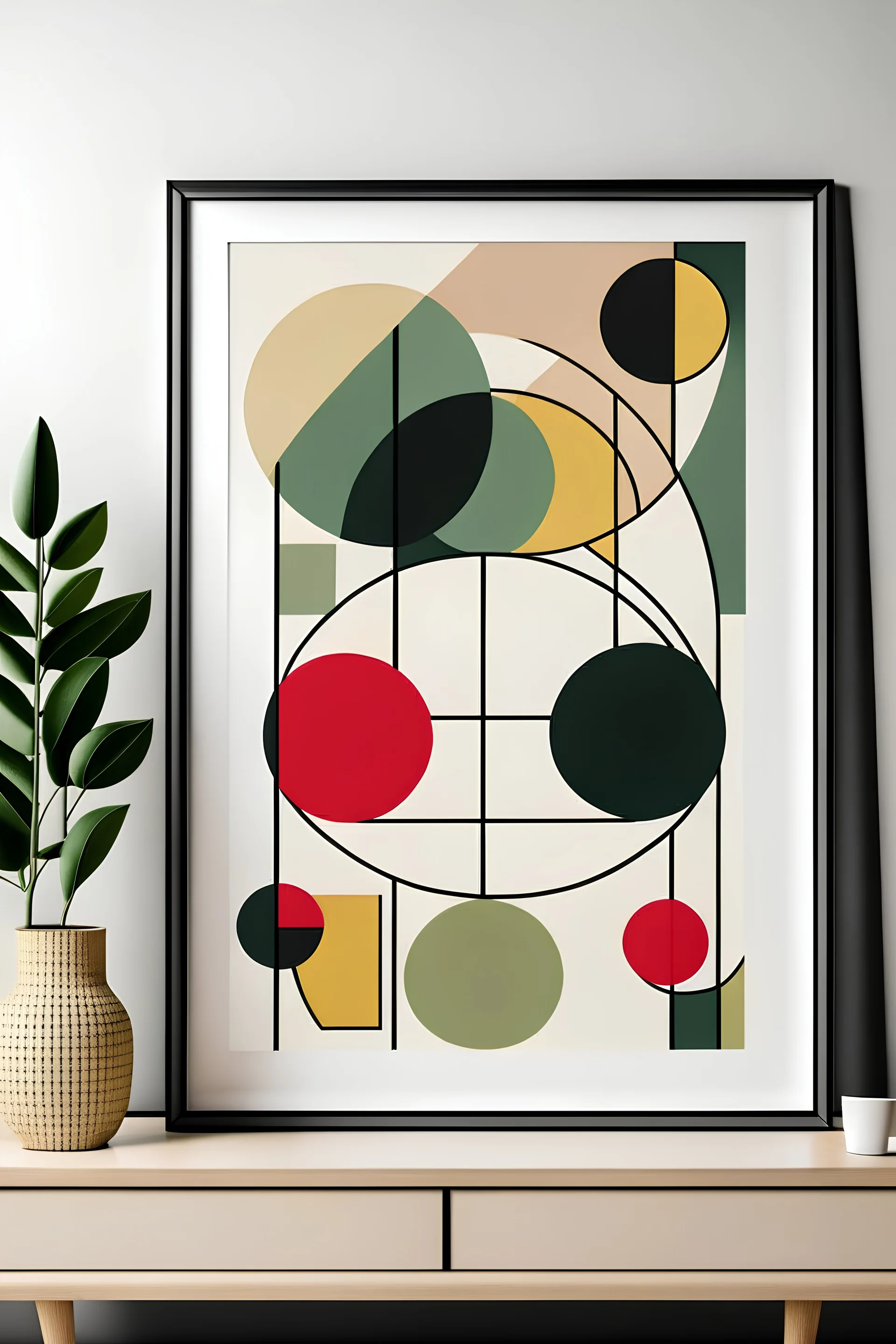 simple geometric mid century poster in the Nordic style