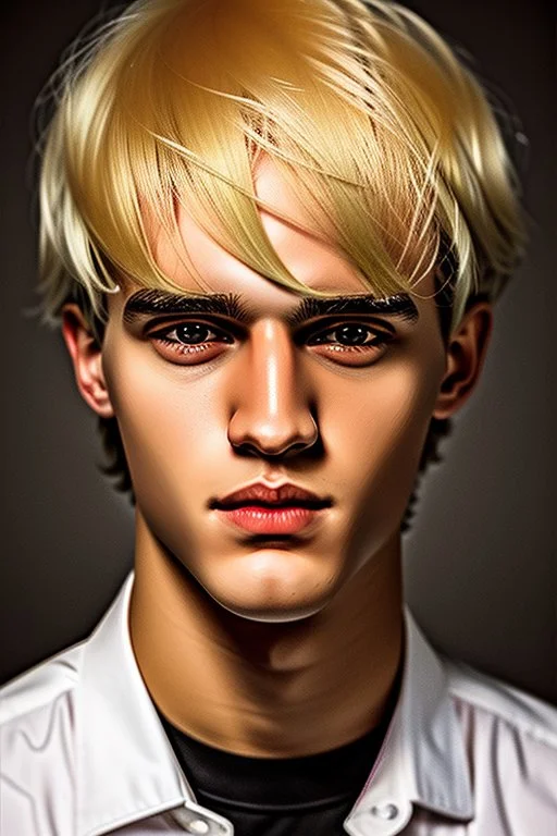 Extremely rich young blonde guy portrait