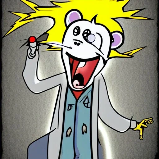 Mad scientist rat lightning