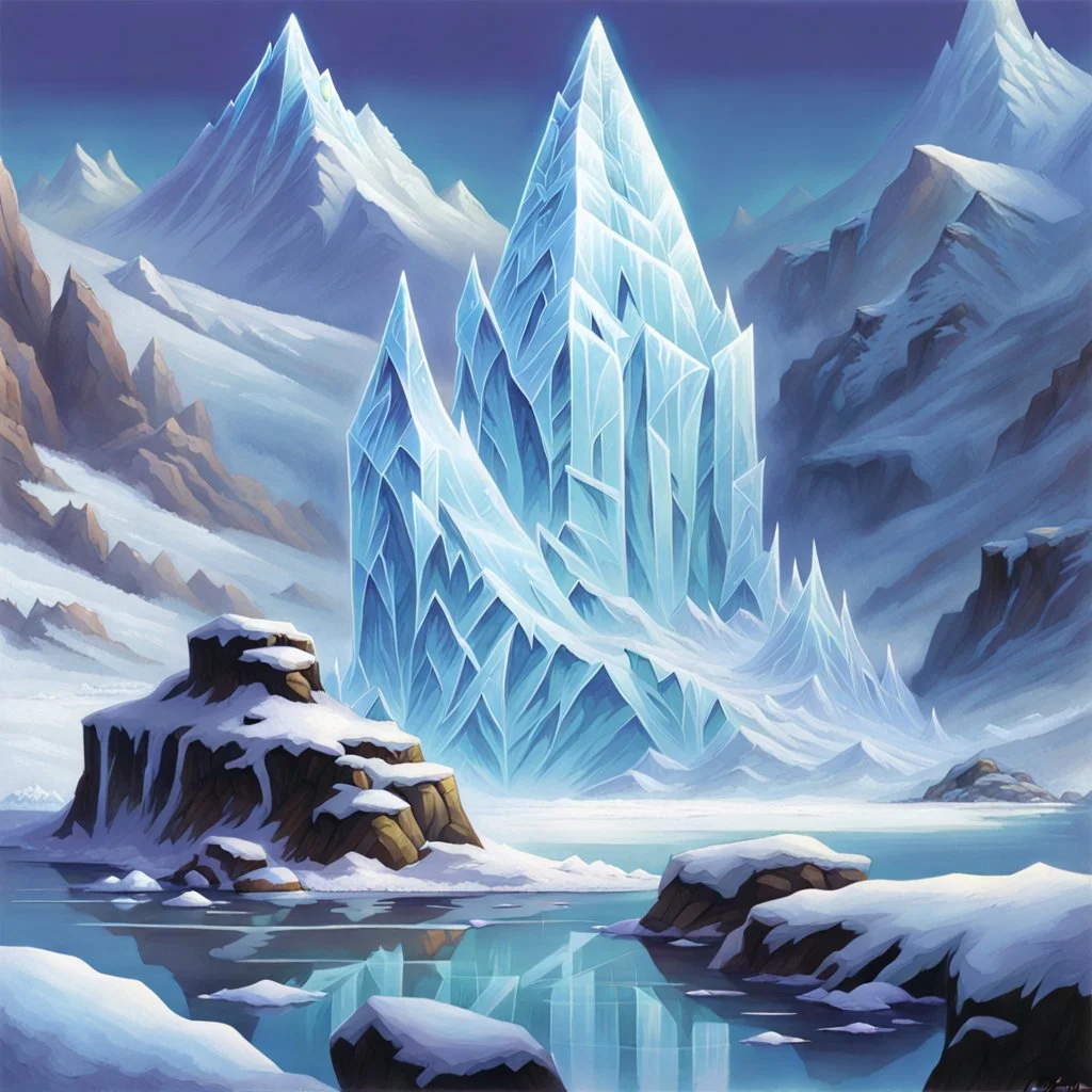 90's fantasy art of an ice shard