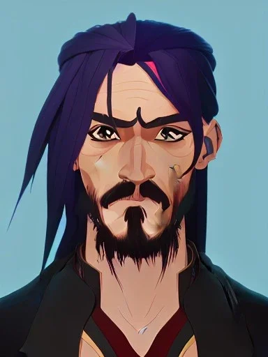 Portrait of a 30 year old strange gay wizard like Jack Sparrow