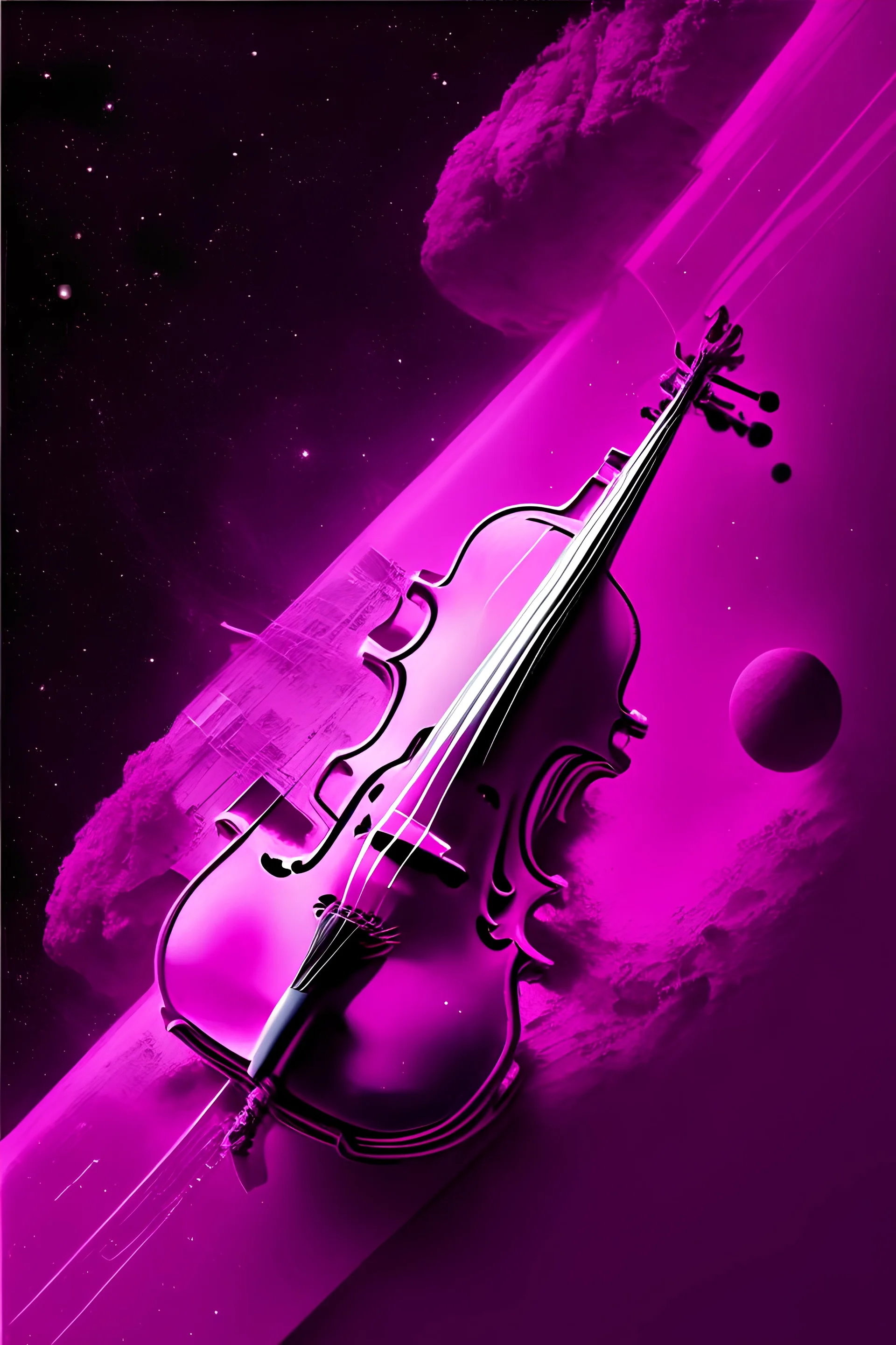 Space shuttle violin magenta