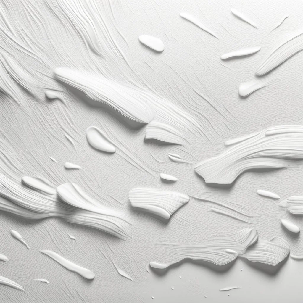 Hyper Realistic White Acrylic Brush Patches Texture on White Wall