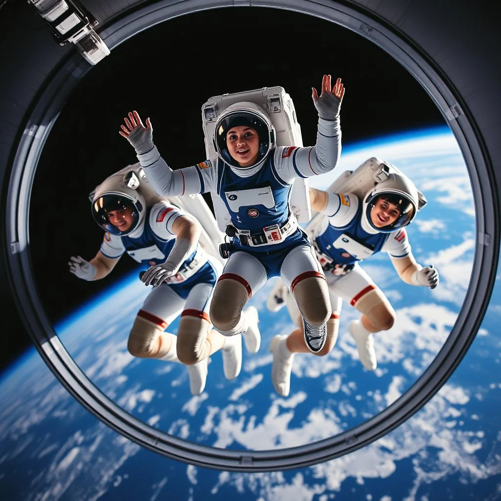 Female athletes in orbit.