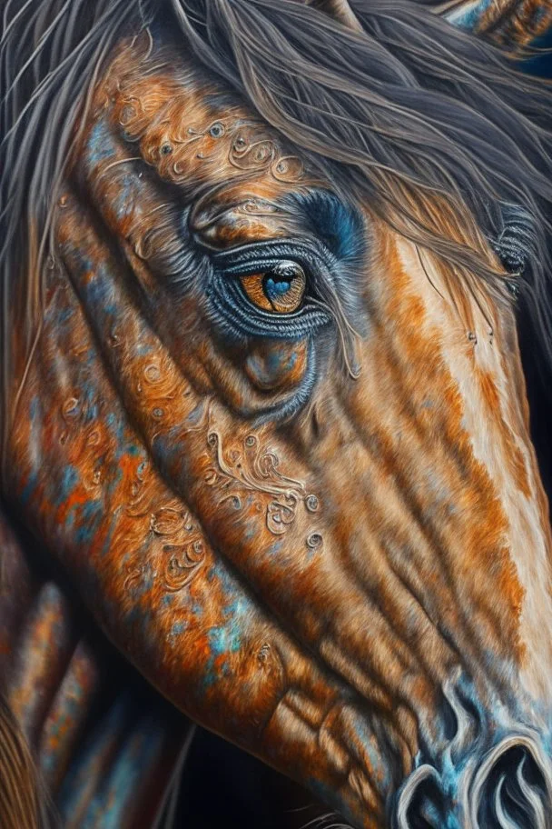 Phoenix Horse-face mixed ,highly detailed, sharp focus, elegant, ultra reallistic, intricate, oil on canvas, beautiful, high detail, crisp quality, colorful