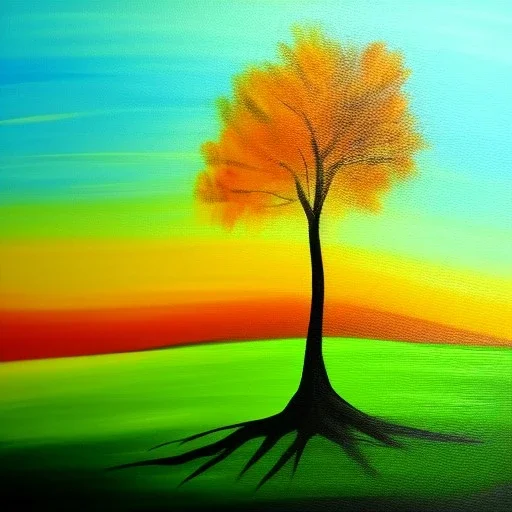 landscape tree painting abstract