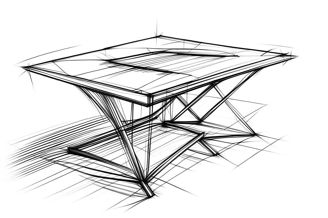 “Table” Concept Diamond Sketch with white background