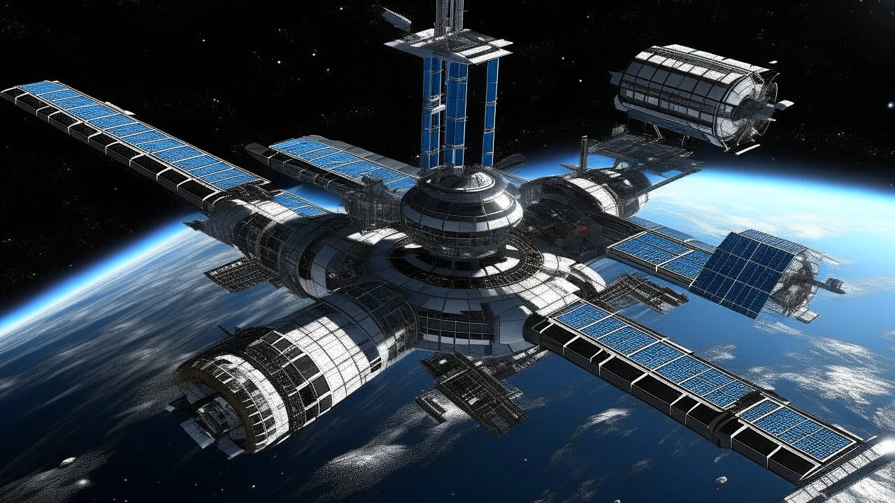 massive orbiting space station